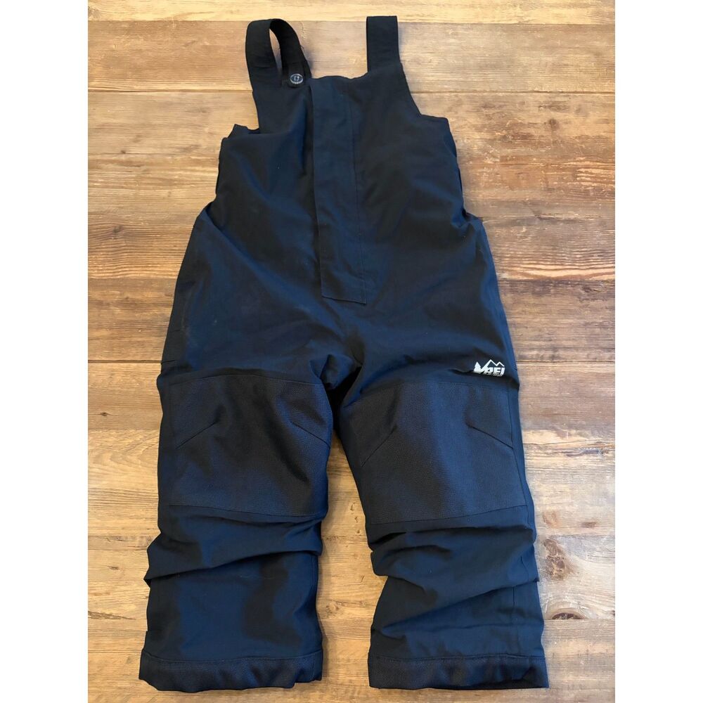 REI Co-op Toddler Insulated Snow Bibs 3T Black Ski Snow Pants Like New